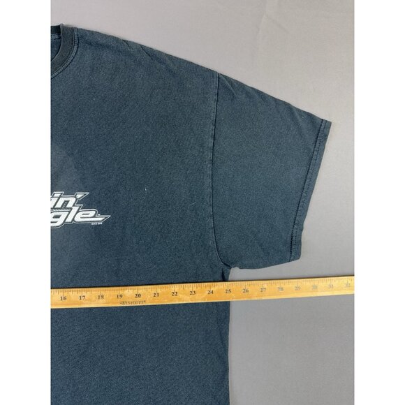 Rare Vintage Y2K Harley Davidson Screaming Eagle Faded Art Black 2XL Shirt Promo - Picture 5 of 6